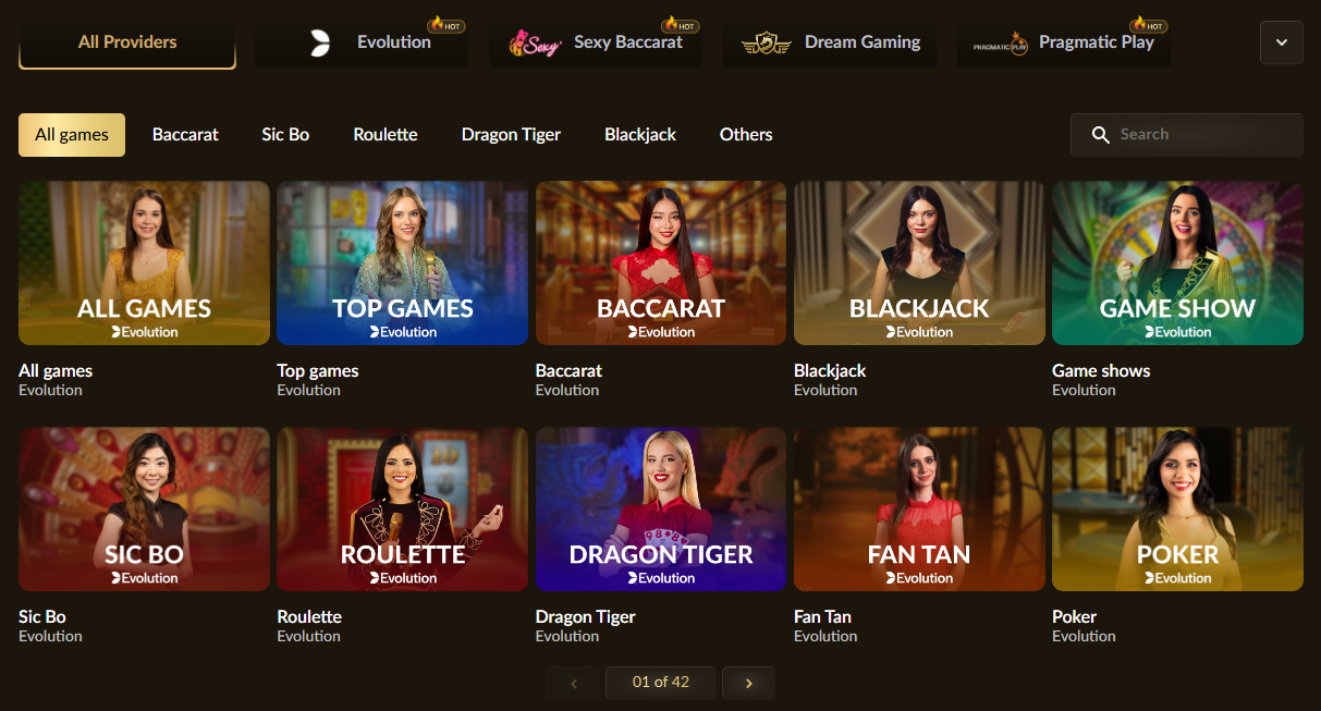 Crown88 live casino screenshot